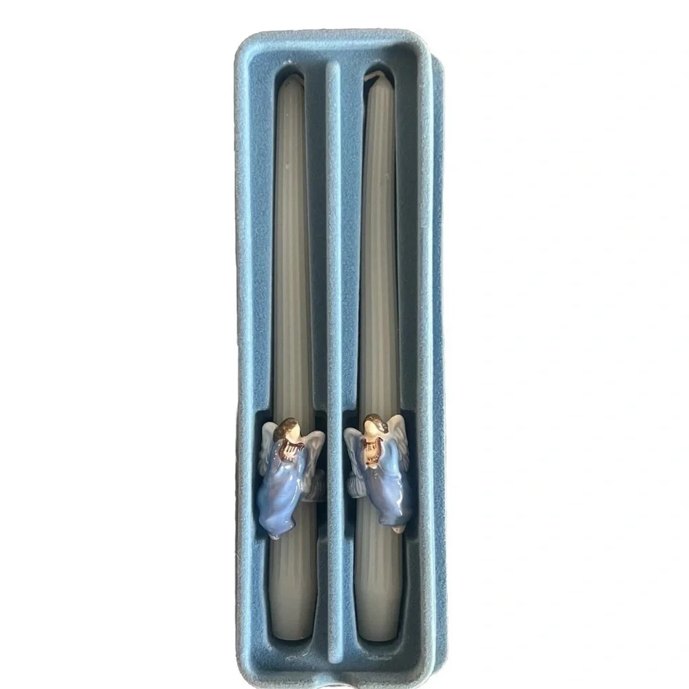 Avon Heavenly Angels Huggers 10 Inch Fragranced Taper Candles Vintage Set of 2